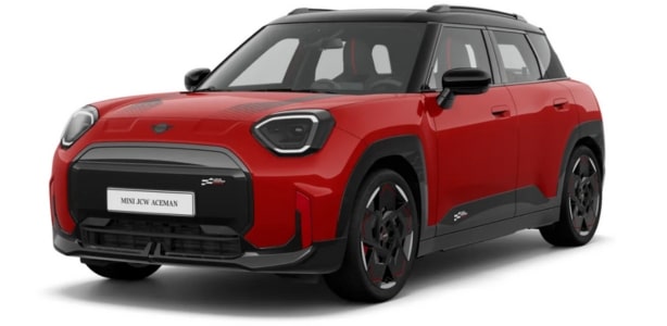 MINI John Cooper Works Aceman in der Farbe Blau als Neuwagen in Frontansicht ohne Hintergrund