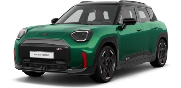 MINI John Cooper Works Aceman in der Farbe Grün als Neuwagen in Frontansicht ohne Hintergrund