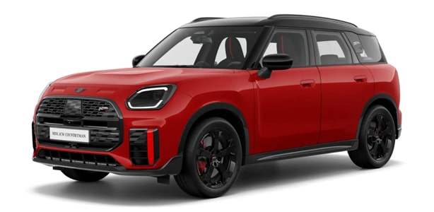 MINI John Cooper Works Countryman ALL4 in der Farbe Rot als Neuwagen in Frontansicht ohne Hintergrund