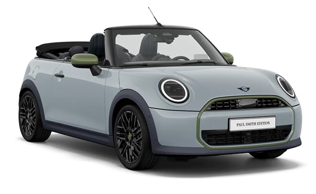 MINI Cooper C Cabrio Paul Smith Edition mit geöffnetem Verdeck