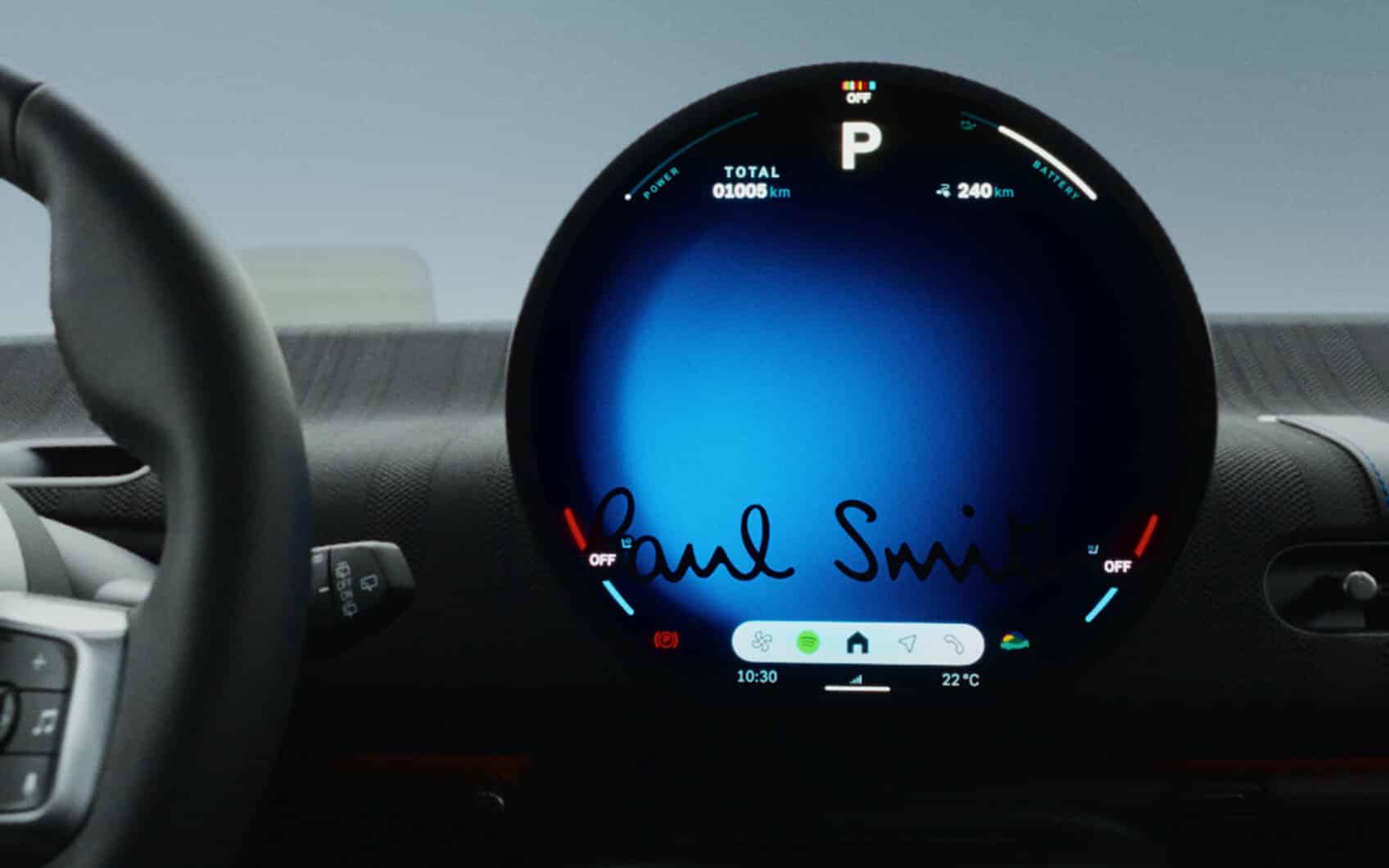 Rundes MINI Display mit Paul-Smith-Signatur